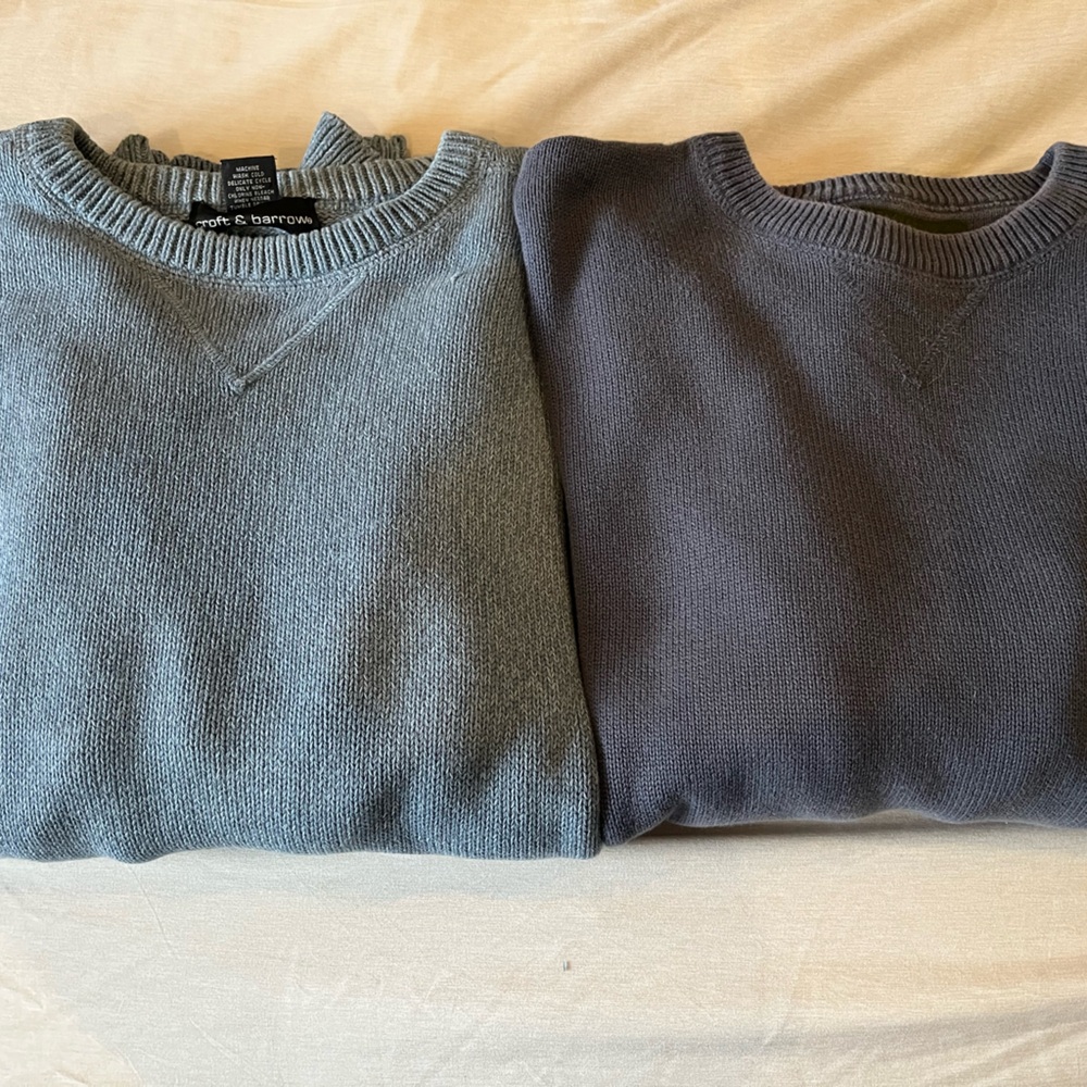 Crewneck Blue Sweater Set Croft and Barrow & Eddie Bauer Men’s XL